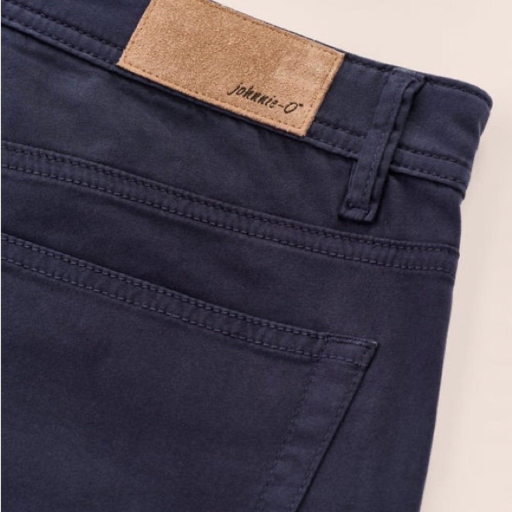 Johnnie-O Men's Navy Sateen 34x32 5 Pocket Pants